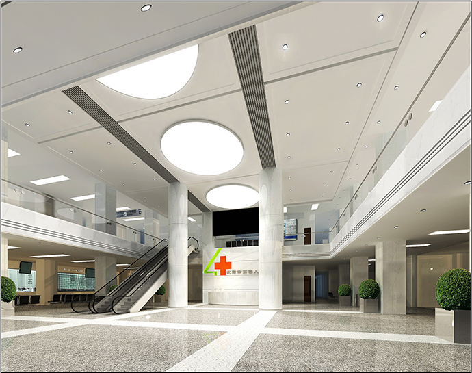 高端醫院裝修服務大廳設計效果圖